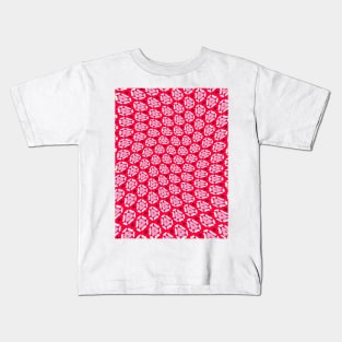 Red Passion Flower Pattern Kids T-Shirt